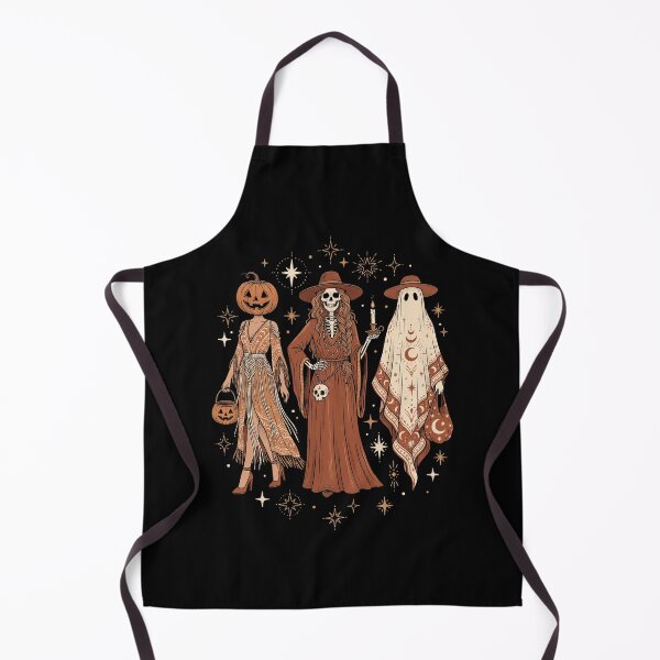 Item preview, Boho Halloween Sisters Skeleton Ghost and Pumpkin Head Celestial Art designed and sold by ArcaneArtistry.