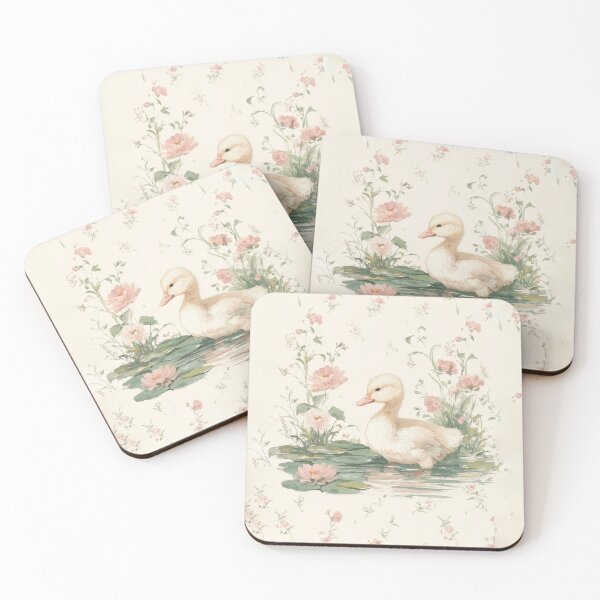Item preview, Playful Goose Splashing in Lily Pond Watercolor designed and sold by GoodOldPrints4.