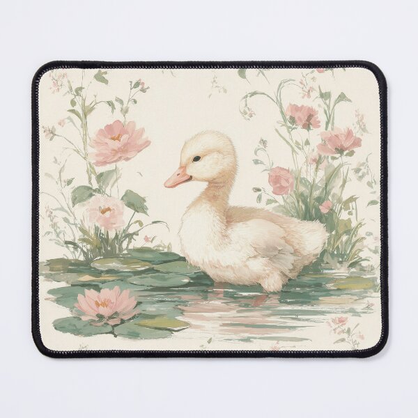 Item preview, Playful Goose Splashing in Lily Pond Watercolor designed and sold by GoodOldPrints4.