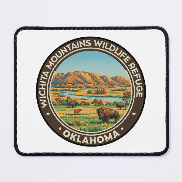 Item preview, Wichita Mountains Wildlife Refuge Oklahoma - Scenic Nature Travel Poster USA designed and sold by inkNext.