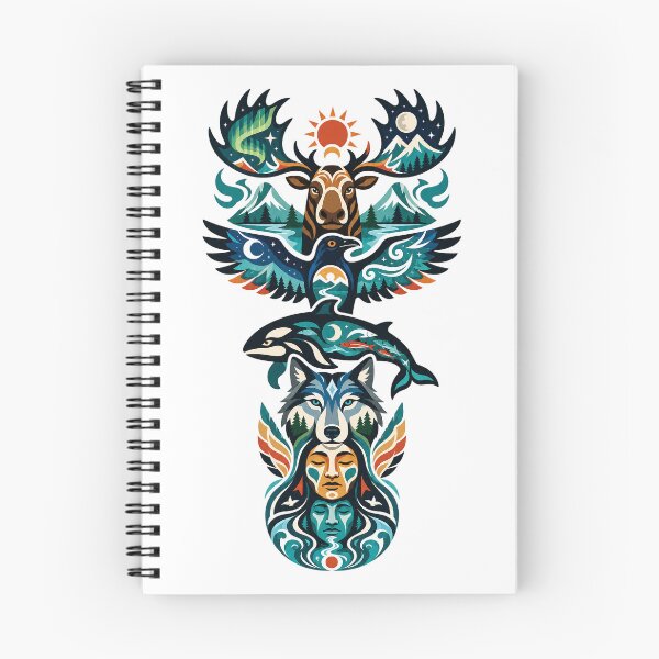 Item preview, Northern Totem Caribou Raven Orca Wolf designed and sold by Wild Creative Art.