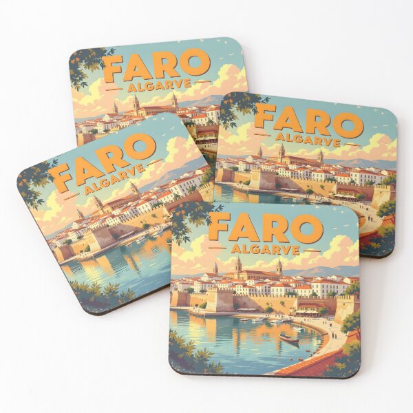 Item preview, Faro, Algarve, Portugal: Vintage-Style Painterly Travel Poster designed and sold by LSVart.