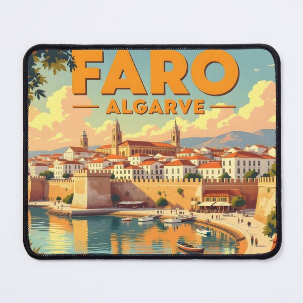 Item preview, Faro, Algarve, Portugal: Vintage-Style Painterly Travel Poster designed and sold by LSVart.