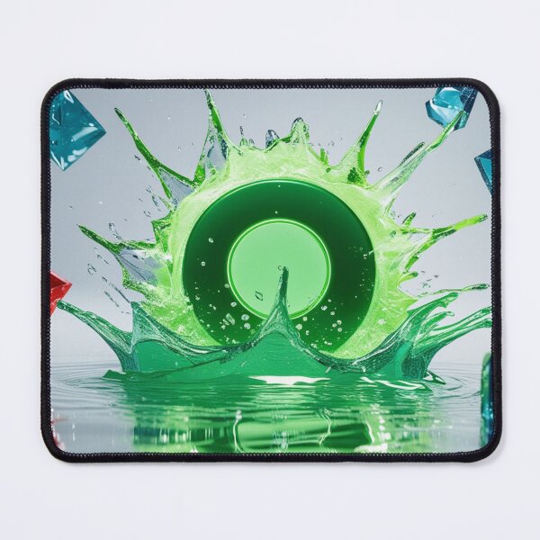 Item preview, Neon Green Water Splash with Colorful Crystal Gems. designed and sold by fbtrisha.