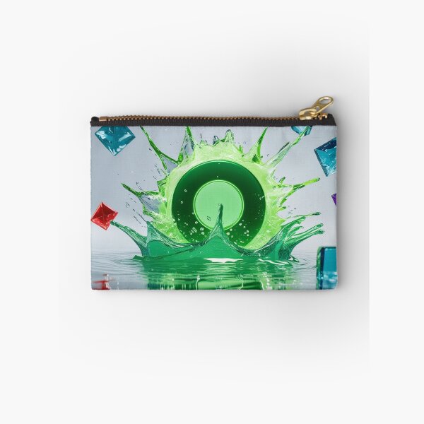 Item preview, Neon Green Water Splash with Colorful Crystal Gems. designed and sold by fbtrisha.