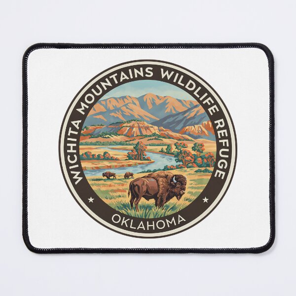 Item preview, Wichita Mountains Wildlife Refuge Oklahoma - Scenic Nature Travel Poster USA designed and sold by inkNext.