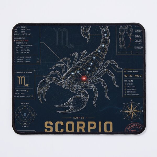 Item preview, Scorpio Zodiac Blueprint Art | Astral Technical Illustration designed and sold by SunnyDesign82.