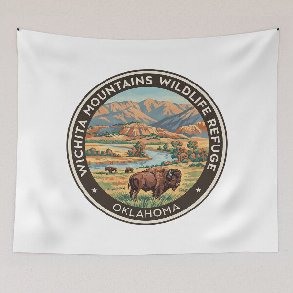 Item preview, Wichita Mountains Wildlife Refuge Oklahoma - Scenic Nature Travel Poster USA designed and sold by inkNext.