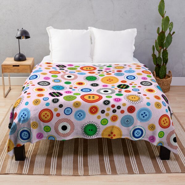 Item preview, Maximalist Button Madness on Light Pink designed and sold by Pinkdeer Designs.