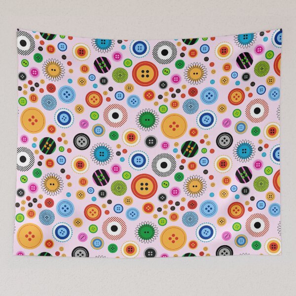 Item preview, Maximalist Button Madness on Light Pink designed and sold by Pinkdeer Designs.