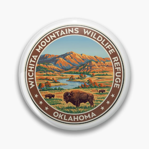 Item preview, Wichita Mountains Wildlife Refuge Oklahoma - Scenic Nature Travel Poster USA designed and sold by inkNext.