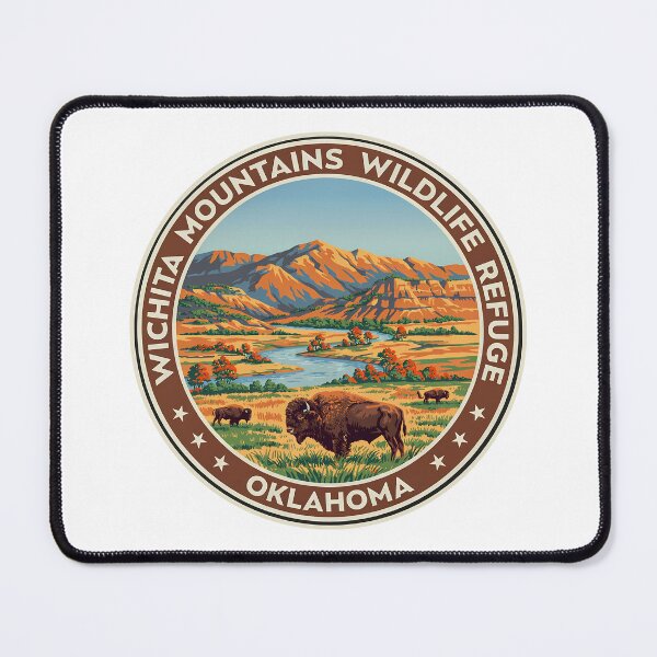 Item preview, Wichita Mountains Wildlife Refuge Oklahoma - Scenic Nature Travel Poster USA designed and sold by inkNext.
