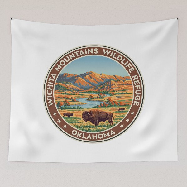 Item preview, Wichita Mountains Wildlife Refuge Oklahoma - Scenic Nature Travel Poster USA designed and sold by inkNext.