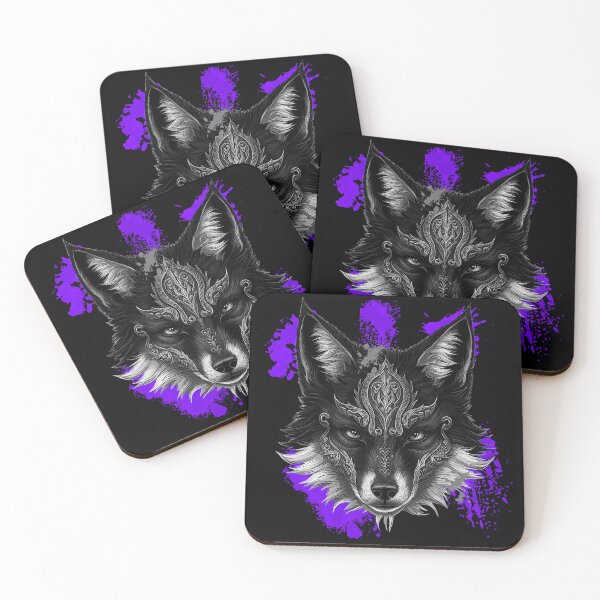 Item preview, Ornamented fox head, spotted pattern, tribal design designed and sold by Kirei-Lily.