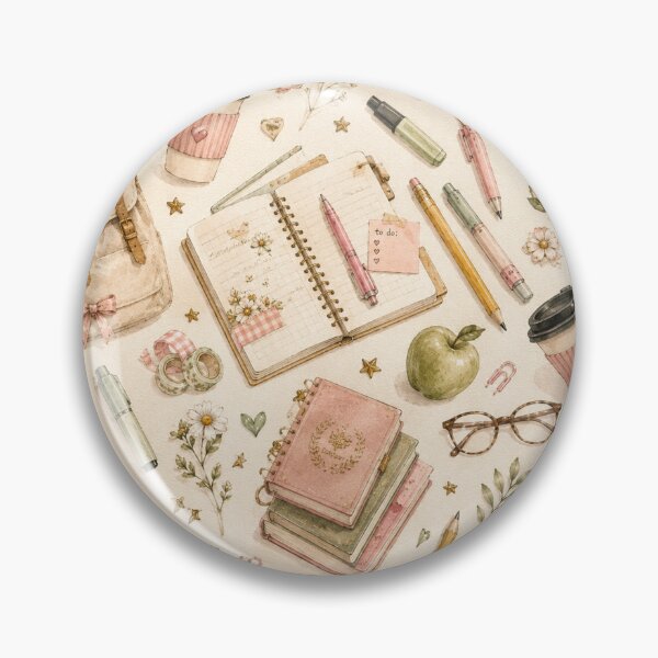Item preview, Cozy Vintage School Supplies Aesthetic Pattern  designed and sold by NinaVibeStudio.