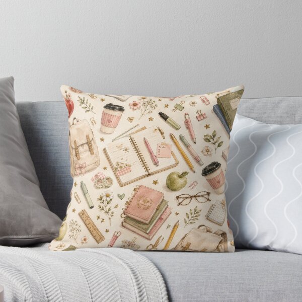Item preview, Cozy Vintage School Supplies Aesthetic Pattern  designed and sold by NinaVibeStudio.