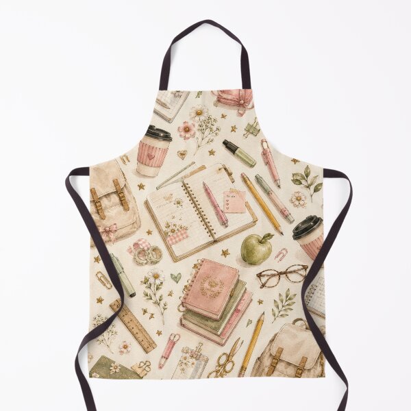 Item preview, Cozy Vintage School Supplies Aesthetic Pattern designed and sold by NinaVibeStudio.