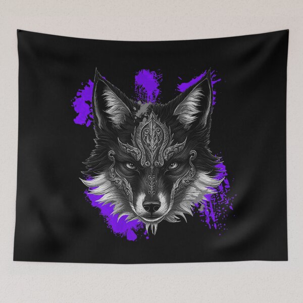Item preview, Ornamented fox head, spotted pattern, tribal design designed and sold by Kirei-Lily.