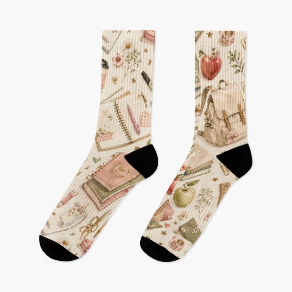 Item preview, Cozy Vintage School Supplies Aesthetic Pattern  designed and sold by NinaVibeStudio.