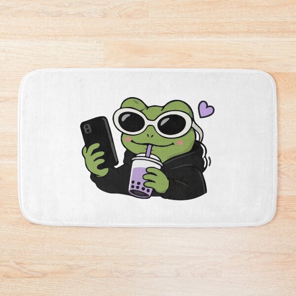 Item preview, Gen Z Frog Boba Selfie Kawaii Aesthetic Funny Frog designed and sold by VectorForge Studio.