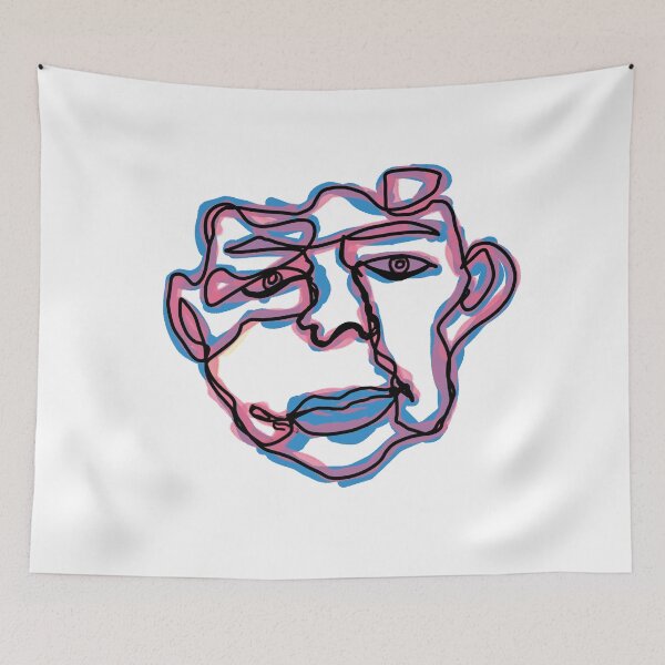 Item preview, Groovy Abstract Colorful Outline Face designed and sold by CamilasPrints.