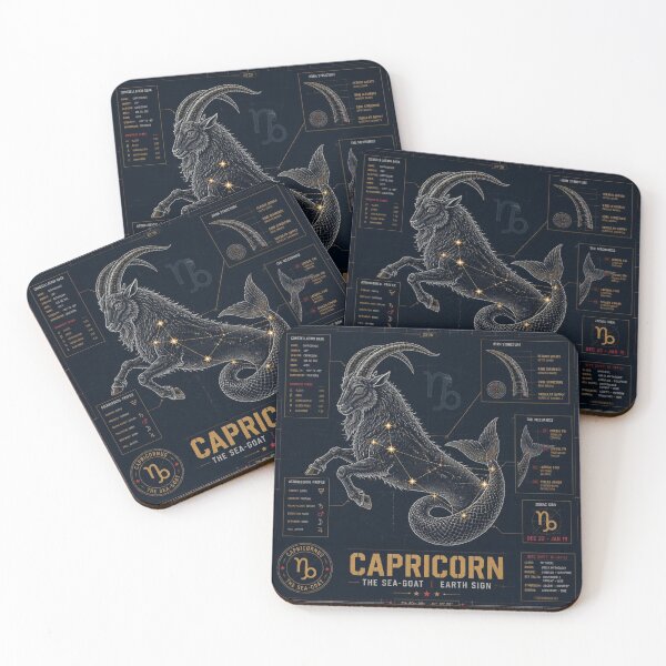 Item preview, Capricorn Zodiac Blueprint Art | Astral Technical Illustration designed and sold by SunnyDesign82.