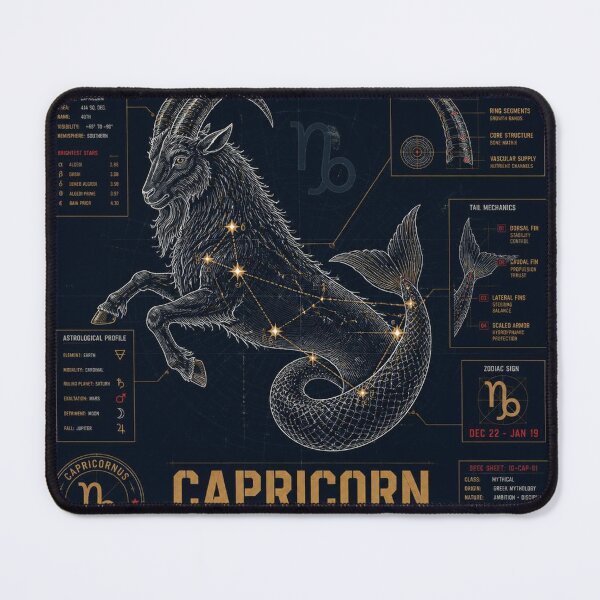 Item preview, Capricorn Zodiac Blueprint Art | Astral Technical Illustration designed and sold by SunnyDesign82.