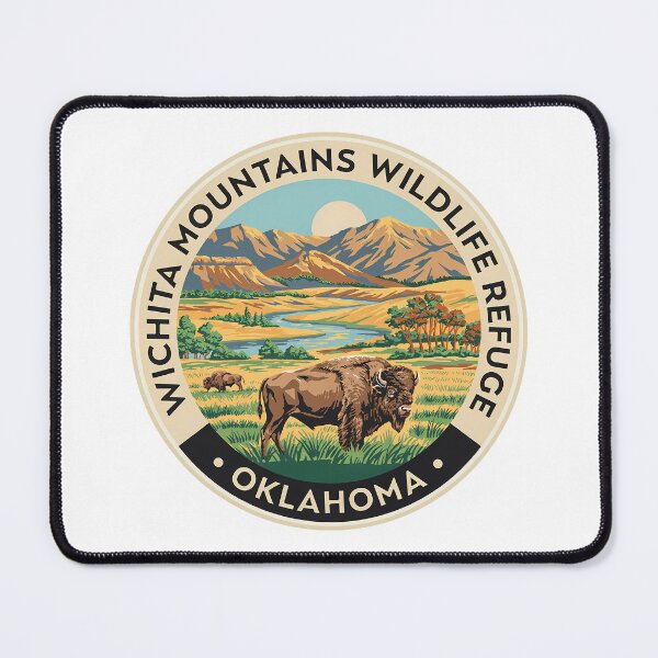 Item preview, Wichita Mountains Wildlife Refuge Oklahoma - Scenic Nature Travel Poster USA designed and sold by inkNext.