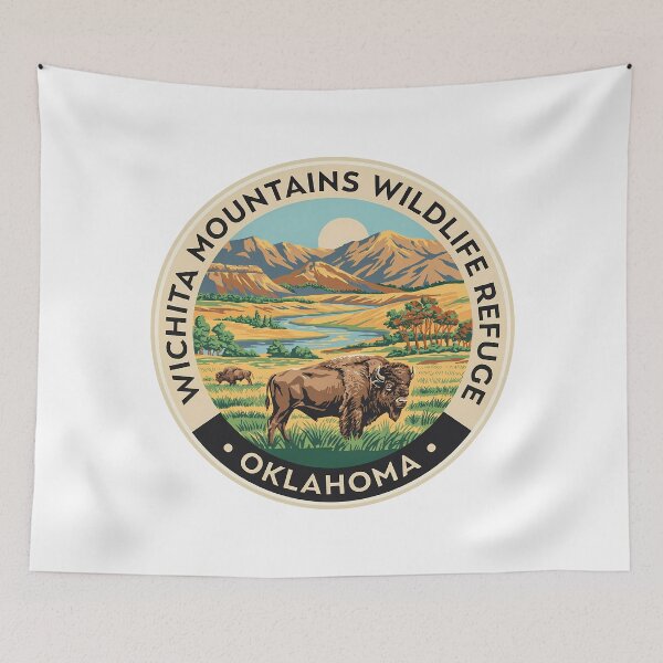 Item preview, Wichita Mountains Wildlife Refuge Oklahoma - Scenic Nature Travel Poster USA designed and sold by inkNext.