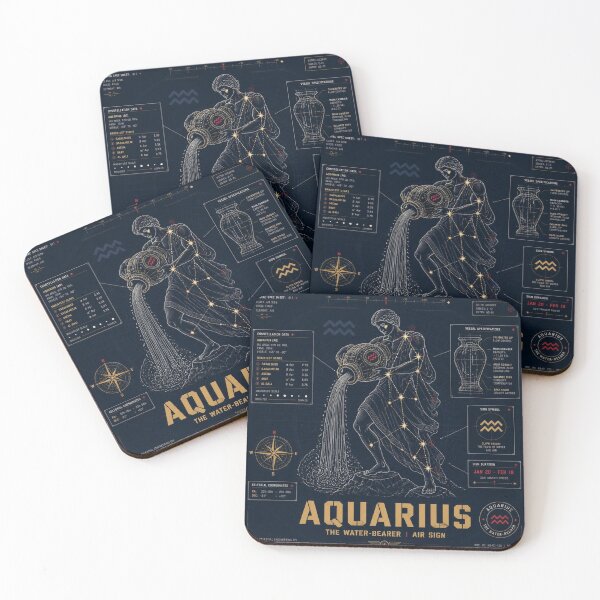 Item preview, Aquarius Zodiac Blueprint Art | Astral Technical Illustration designed and sold by SunnyDesign82.