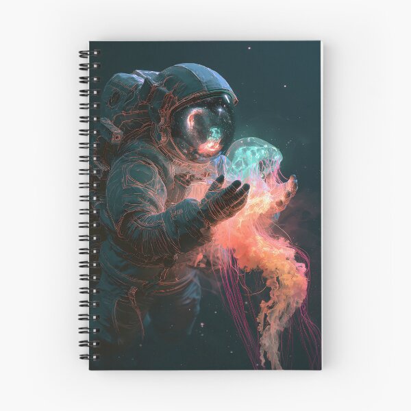 Item preview, Astronaut and Neon Jellyfish Deep Space Art designed and sold by FrostyFrisby.