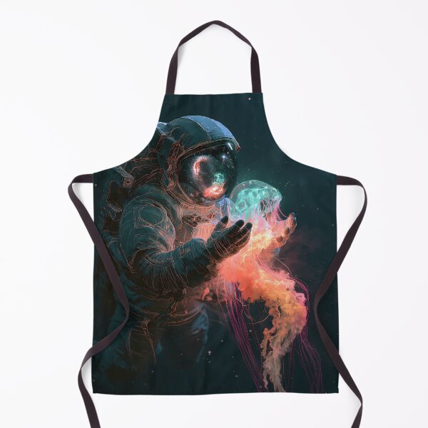 Item preview, Astronaut and Neon Jellyfish Deep Space Art designed and sold by FrostyFrisby.