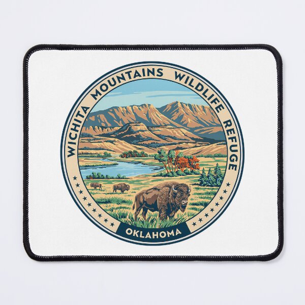 Item preview, Wichita Mountains Wildlife Refuge Oklahoma - Scenic Nature Travel Poster USA designed and sold by inkNext.