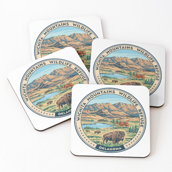 Item preview, Wichita Mountains Wildlife Refuge Oklahoma - Scenic Nature Travel Poster USA designed and sold by inkNext.