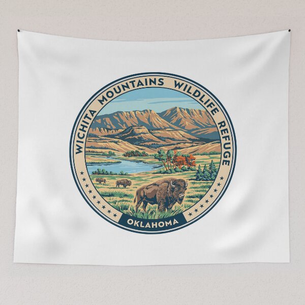 Item preview, Wichita Mountains Wildlife Refuge Oklahoma - Scenic Nature Travel Poster USA designed and sold by inkNext.