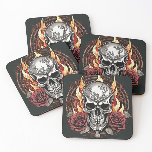 Item preview, Animated skull and roses designed and sold by chamby479.