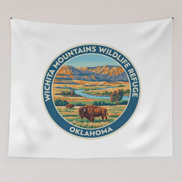 Item preview, Wichita Mountains Wildlife Refuge Oklahoma - Scenic Nature Travel Poster USA designed and sold by inkNext.