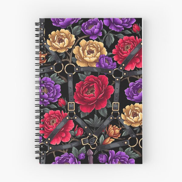Item preview, Dark Floral Leather Harness Pattern – Gothic Peony & Rose Design designed and sold by ZhivanCrimson.