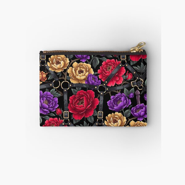 Item preview, Dark Floral Leather Harness Pattern – Gothic Peony & Rose Design designed and sold by ZhivanCrimson.