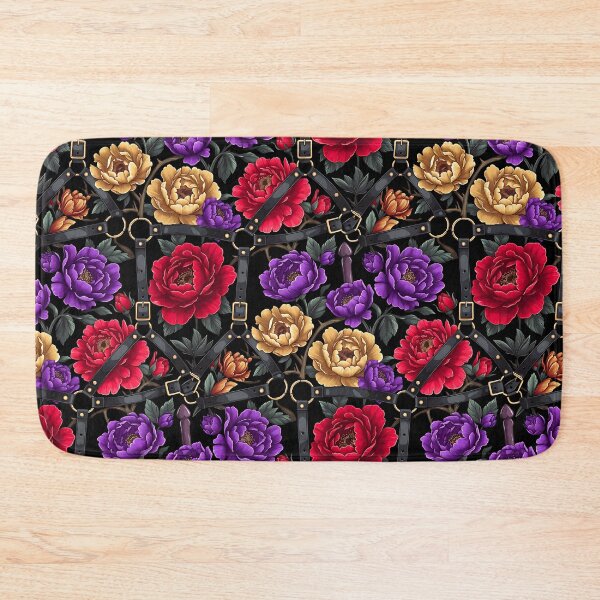 Item preview, Dark Floral Leather Harness Pattern – Gothic Peony & Rose Design designed and sold by ZhivanCrimson.