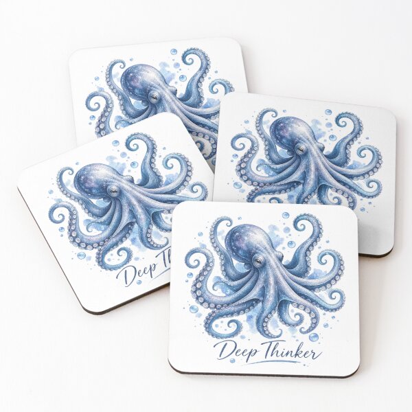 Item preview, Deep Thinker – Octopus Watercolor Ocean Aesthetic designed and sold by ColorNest Designs.