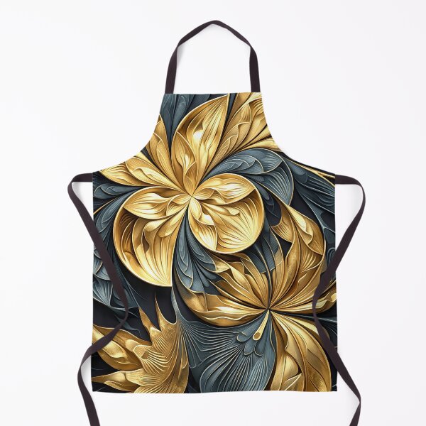 Item preview, Elegant Gold and Blue-Black Floral Fractal designed and sold by Frackxion.