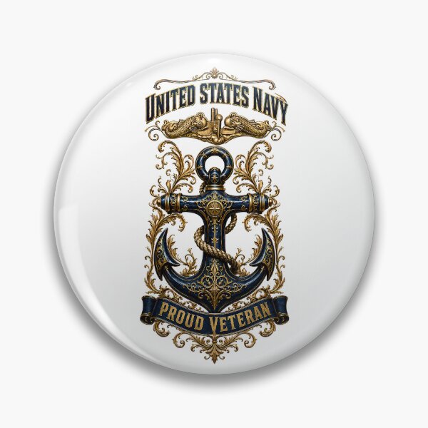 Item preview, Golden Dolphins & Deep Blue Honor: United States Navy Proud Veteran designed and sold by BlissBlvdShop.