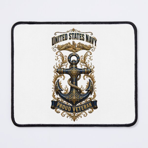 Item preview, Golden Dolphins & Deep Blue Honor: United States Navy Proud Veteran designed and sold by BlissBlvdShop.