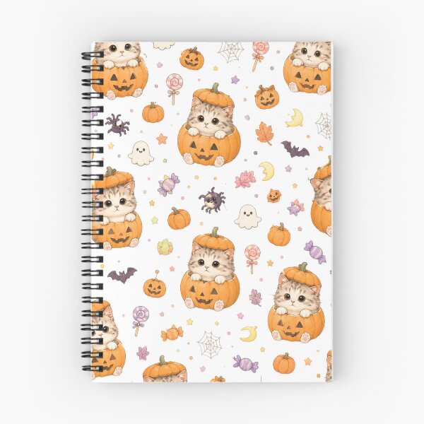 Item preview, Pumpkin Cat Halloween Pattern designed and sold by Moochie Studios.
