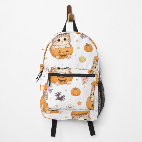 Item preview, Pumpkin Cat Halloween Pattern designed and sold by Moochie Studios.
