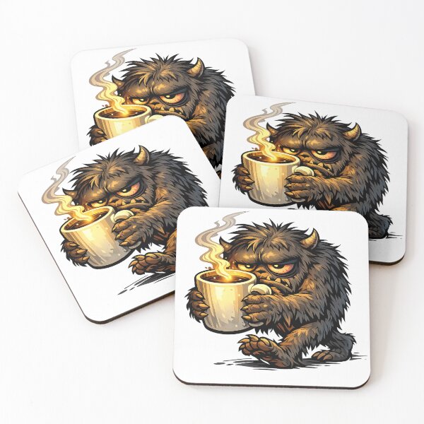 Item preview, grumpy coffee monster designed and sold by unom zinc.