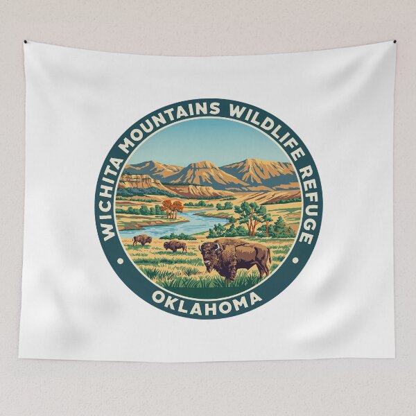 Item preview, Wichita Mountains Wildlife Refuge Oklahoma - Scenic Nature Travel Poster USA designed and sold by inkNext.