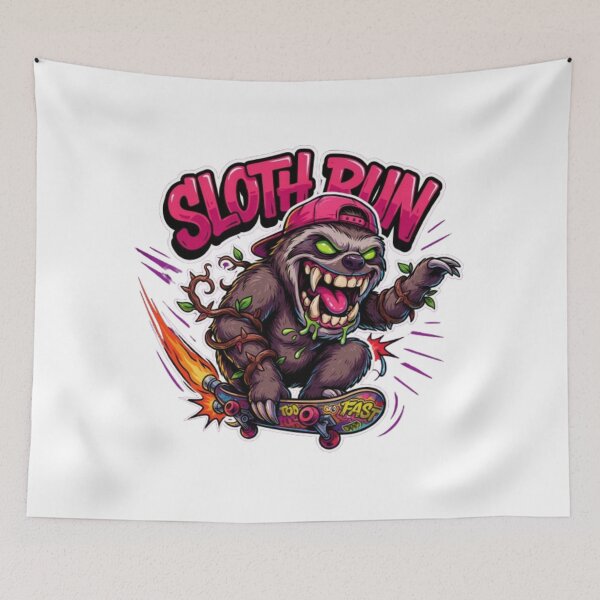 Item preview, Sloth Run Skateboard Monster Character designed and sold by TeeDesignMaster.