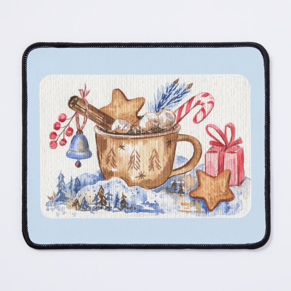 Item preview, Vintage Christmas Card with Hot Chocolate and Winter Landscape designed and sold by Flowersforbear.